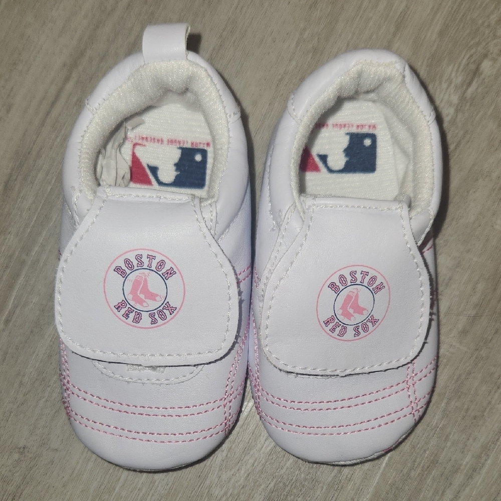 MLB White and Pink Slip-On Shoes